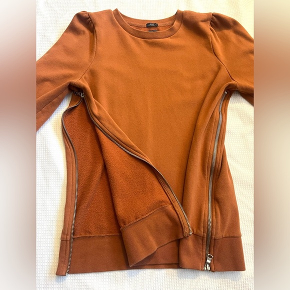 GAP Maternity Women’s Orange Sweatshirt Long-Sleeve Side Zippers Adjustable - Picture 6 of 13
